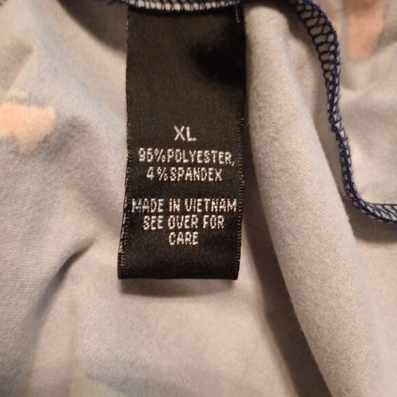 By & By Wrap Tie Front Dress High/Low Hem XL Comfy Stretch Blue Floral Plussize - Picture 4 of 5